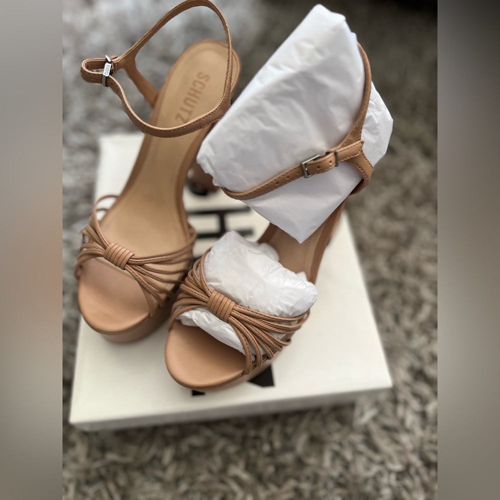 Schutz honey beige platform sandal - Picture 2 of 6
